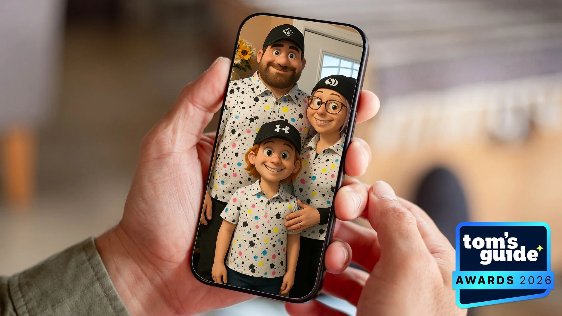 A phone with a pic made by ChatGPT Images on screen with a TG Awards 2026 badge
