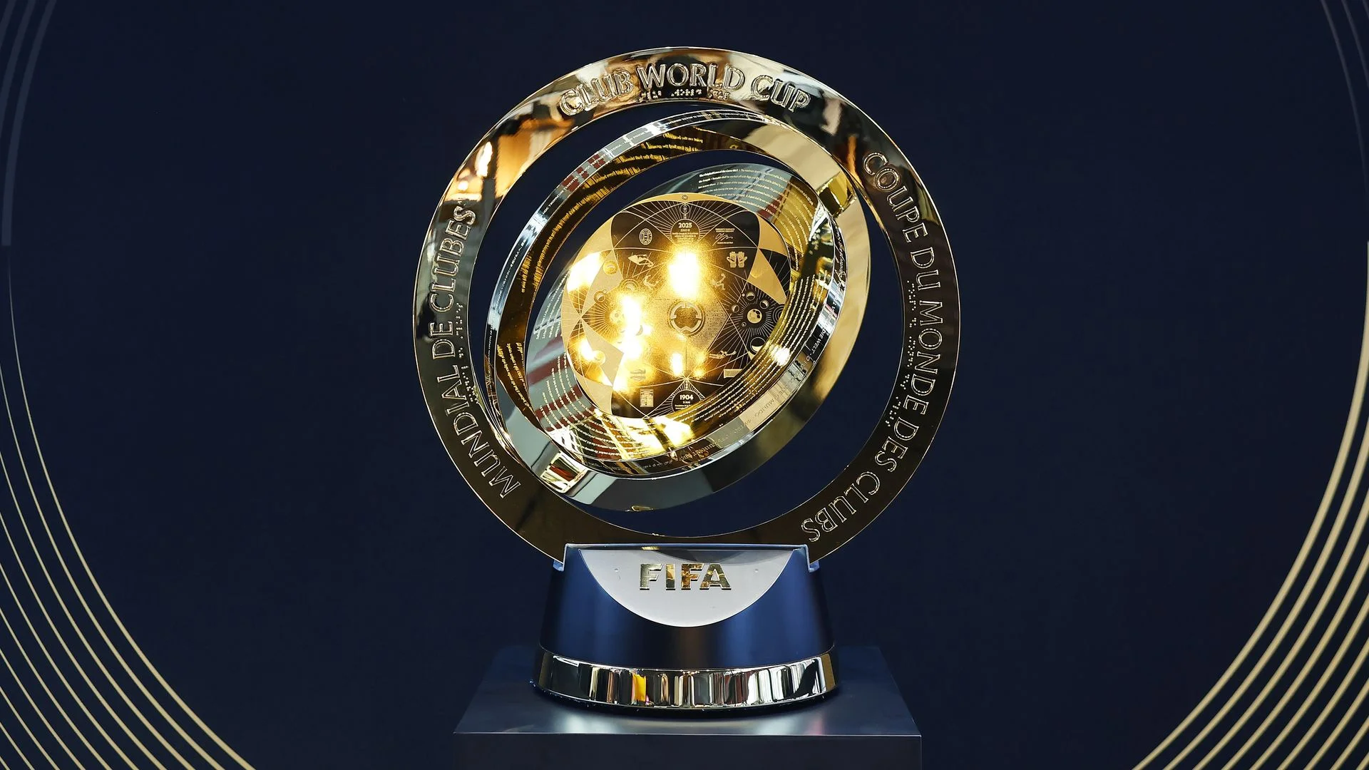 The Club World Cup Trophy on display