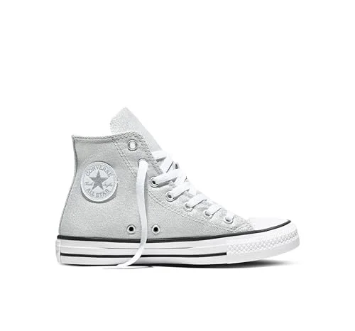Converse Kids Chuck Taylor All Star Shine Hi, Light Grey/white/black, 6